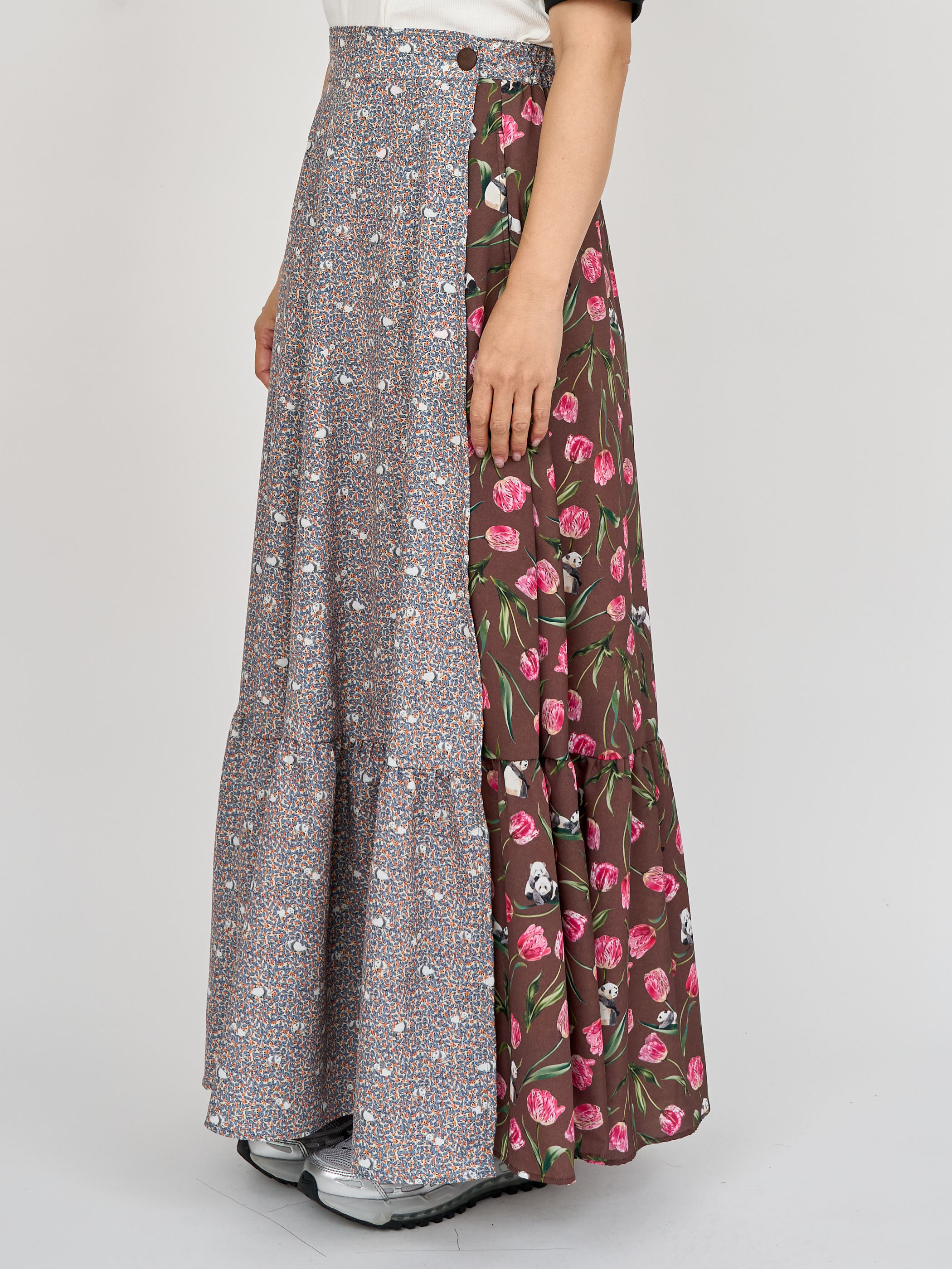 【受注商品】2way wrap skirt・RED×GRAY 【受注商品】2way wrap skirt・RED×GRAY