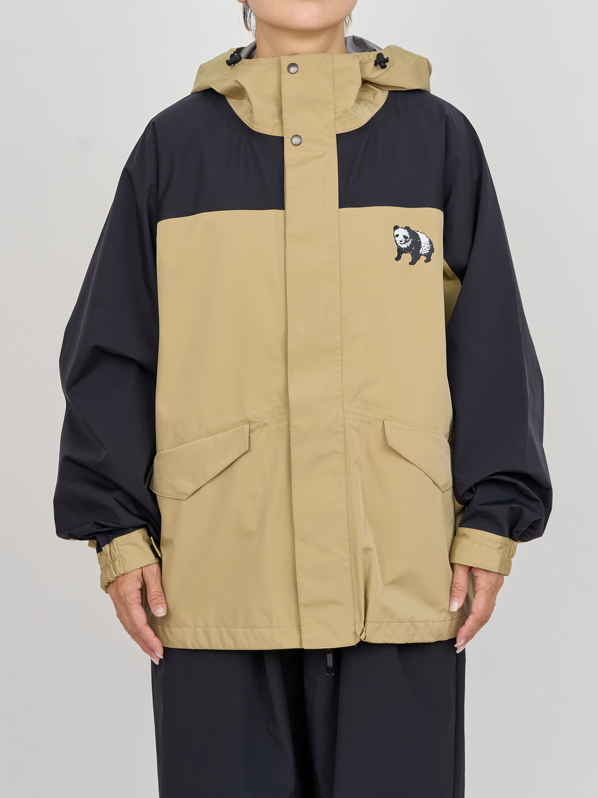 【受注商品】two-tone mountain parka・BEIGE×BLACK
