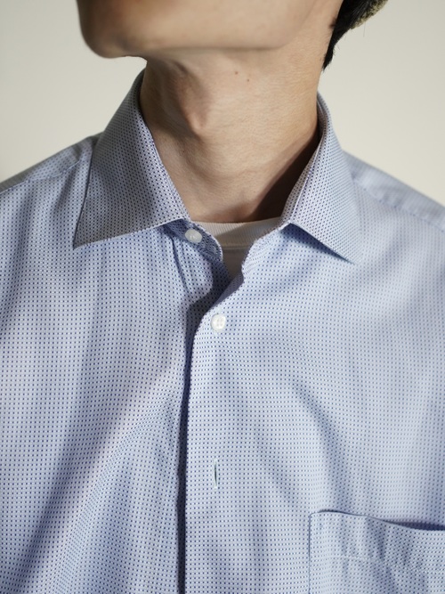 St Croix Woven pattern cotton L/S shirt / Made in Italy