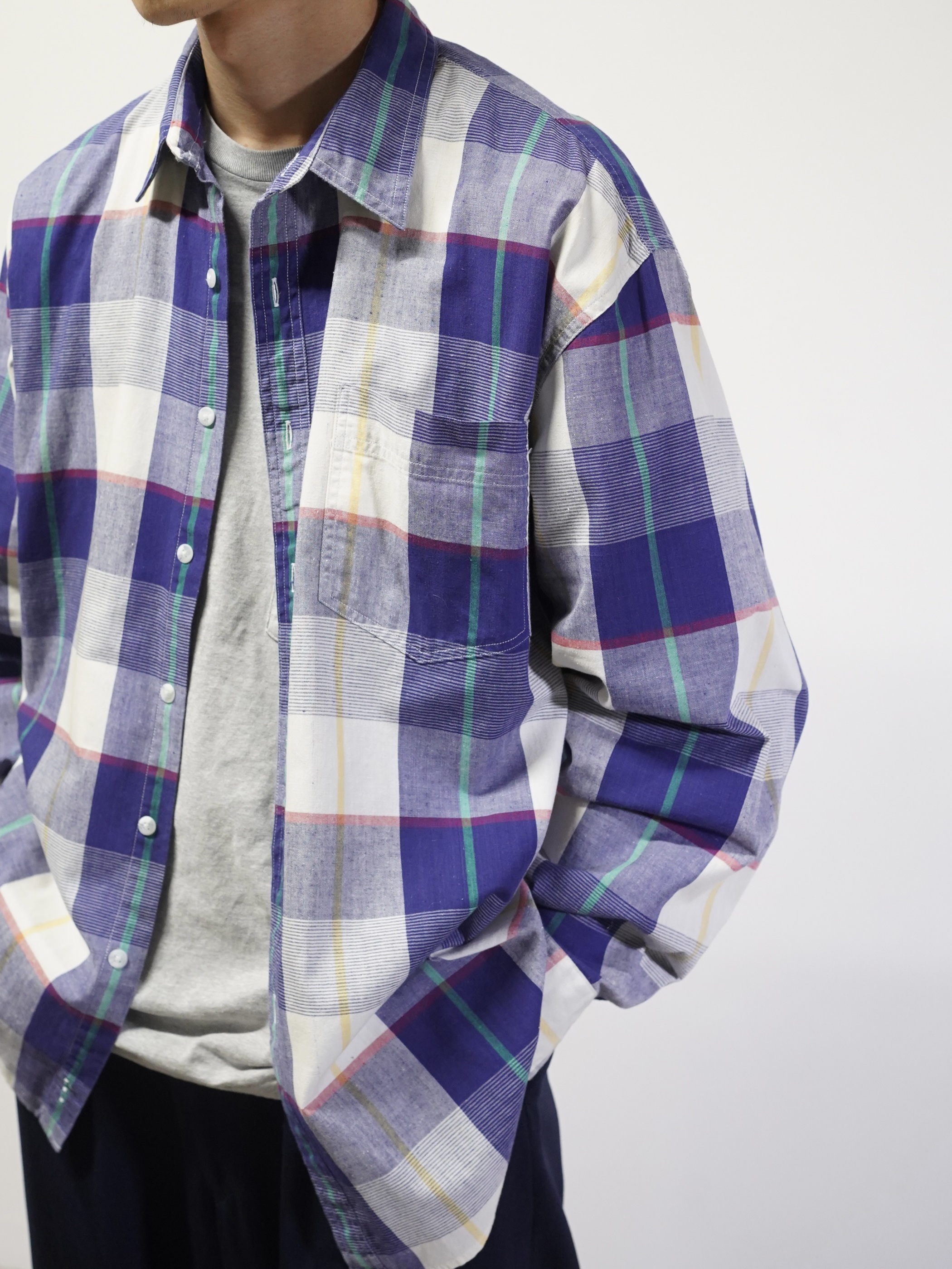 1990's GAP L/S cotton check shirts