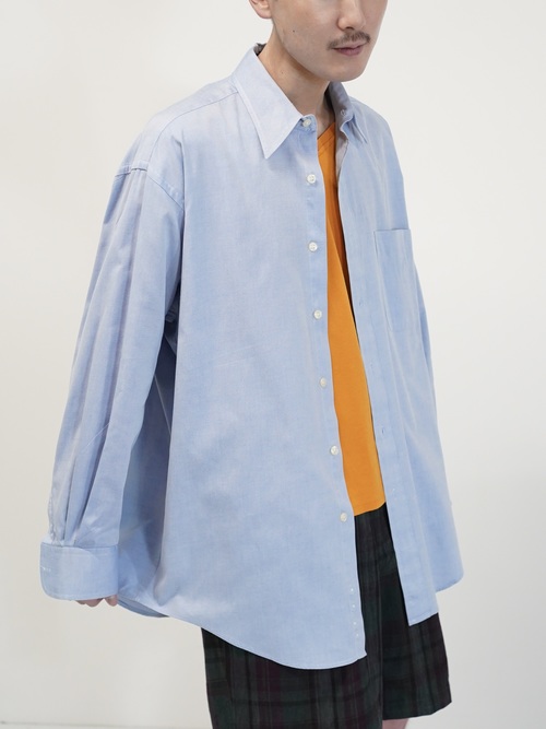 1990's BRITCHES Pinpoint Oxford cotton L/S shirt / Made in Hong Kong