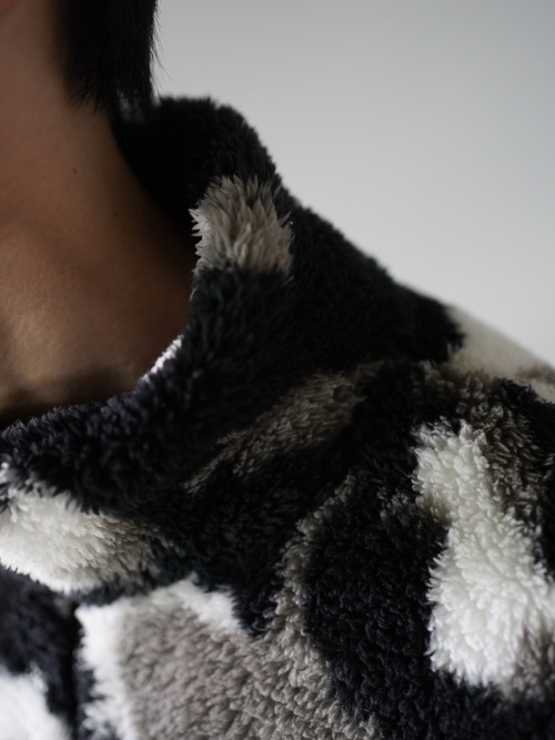 NOS Eddie Bauer monochrome pattern boa fleece half-zip tops