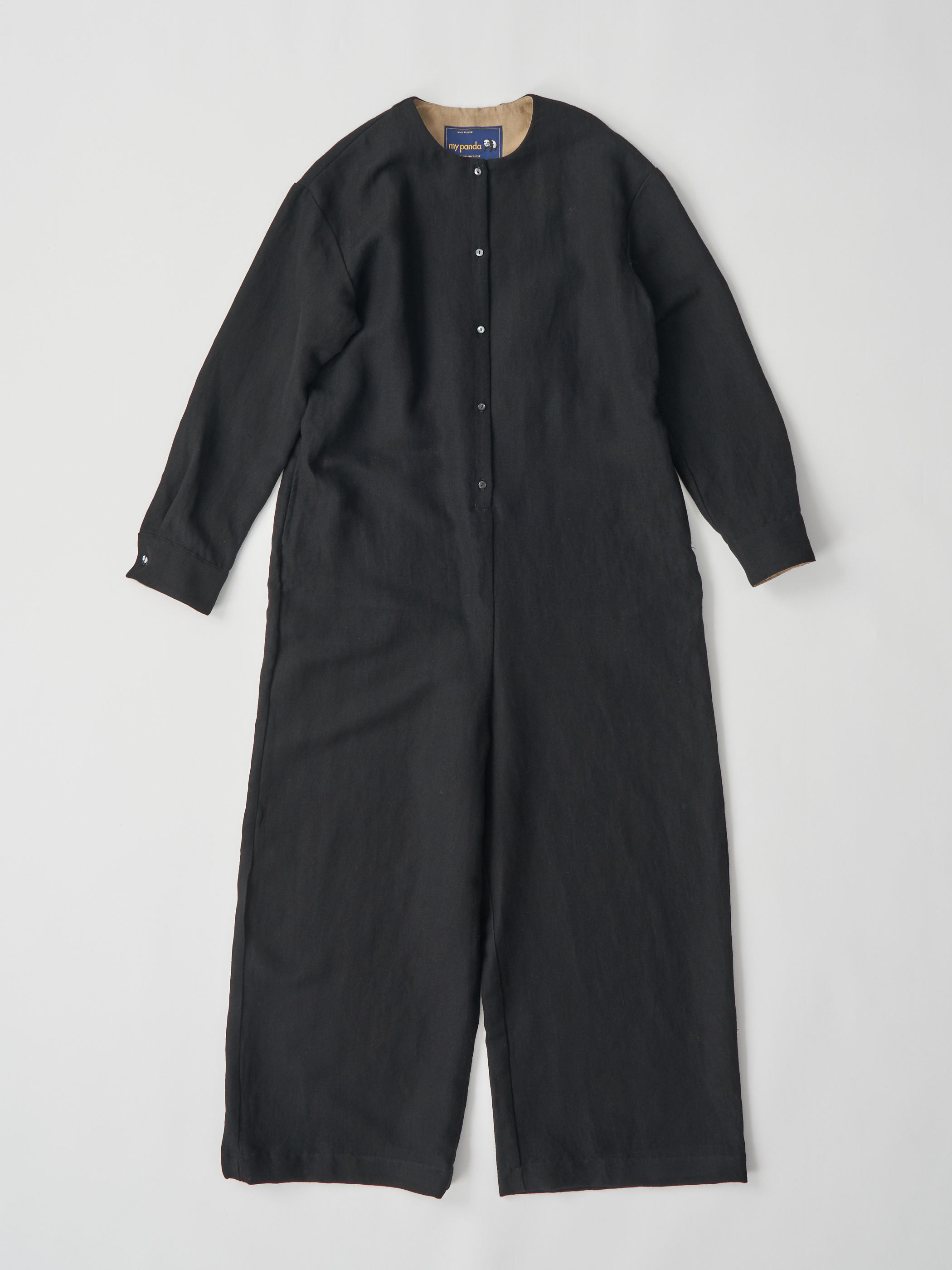 【受注商品】panda rompers・BLACK×BEIGE