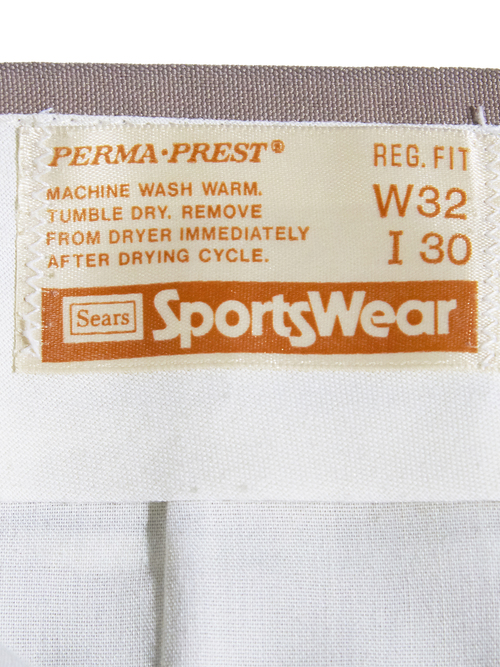 1970s "SEARS" PERMA PREST®︎ polyester slacks -BEIGE-