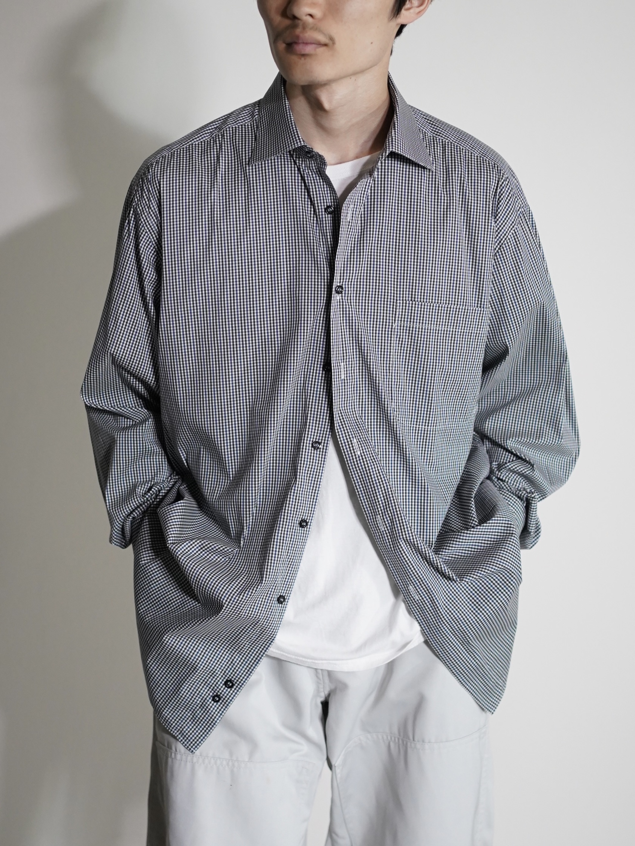 St Croix 3-tone gingham check cotton L/S dress shirt