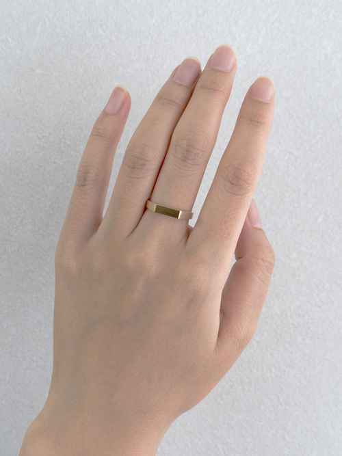 simmon official WEB SHOP | SV &10K SIGNET RING FLAT NARROW