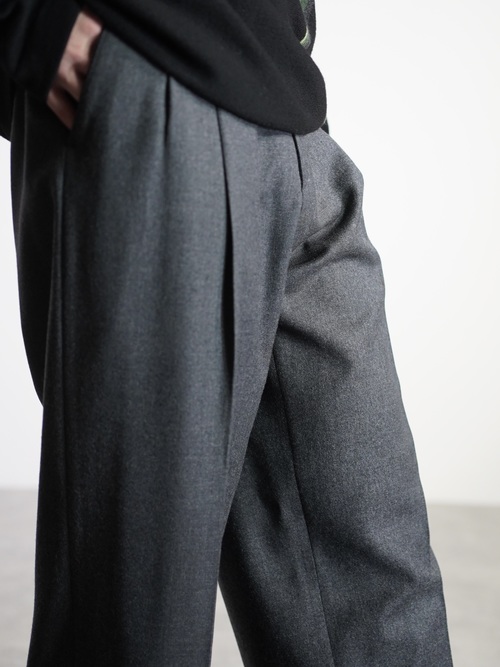 1980's METROPOLITAN VIEW for Litanus Pure virgin wool 2tuck dress trousers/Made in Italy