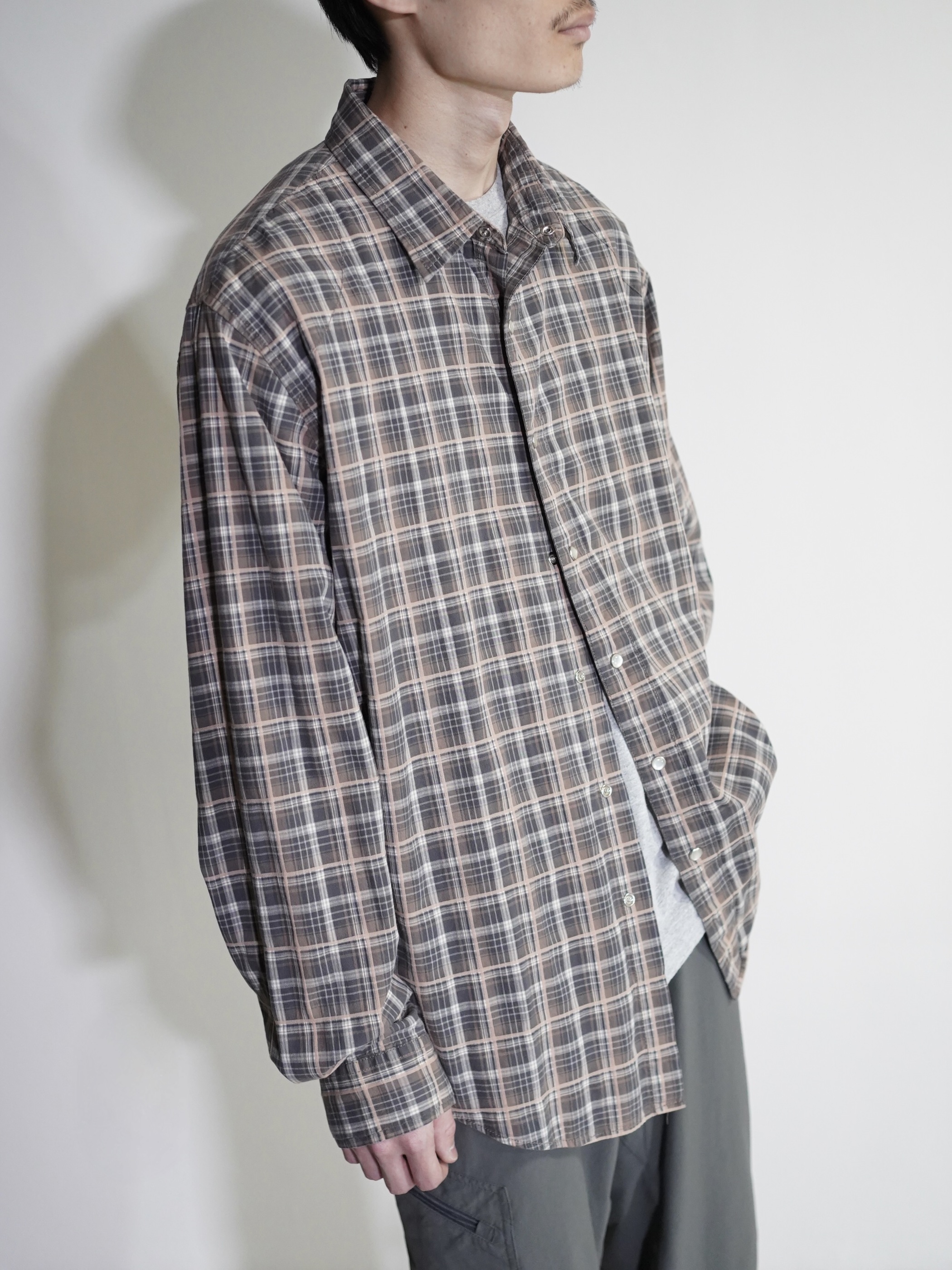 1990's Calvin Klein Cotton Elastane L/S check shirt