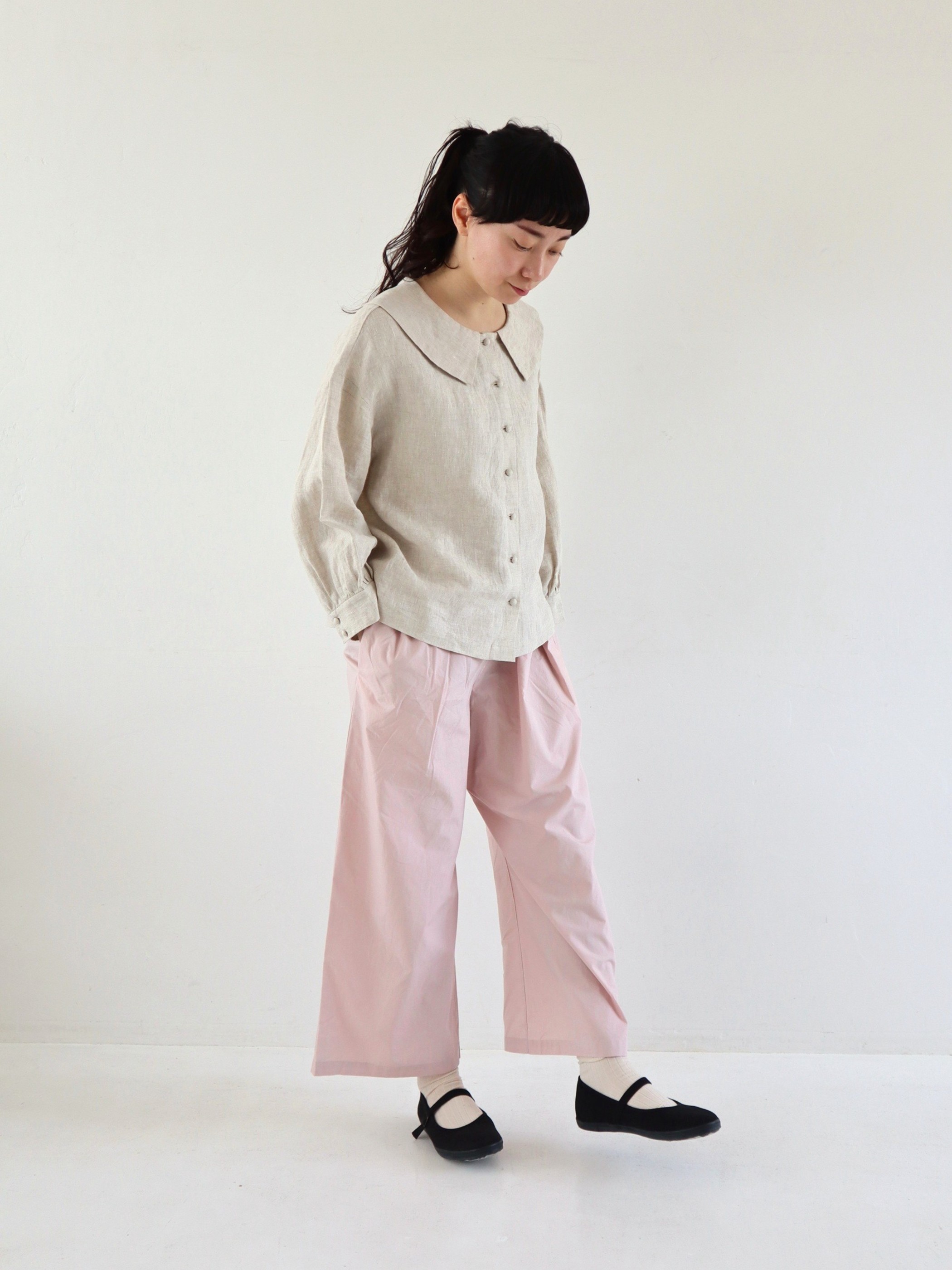 シンプルワイドパンツ２　ピンク