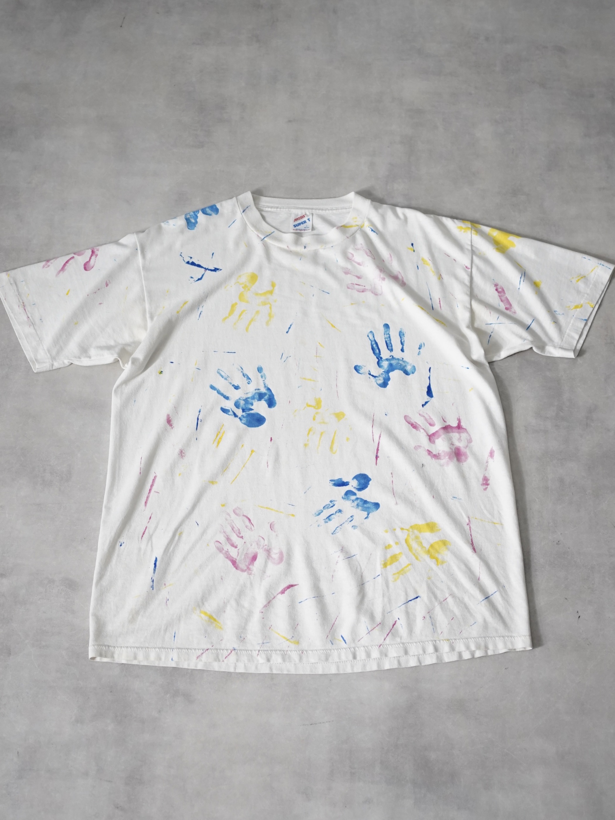 1980's JERZEES 手形 paint T-shirts / Made in USA