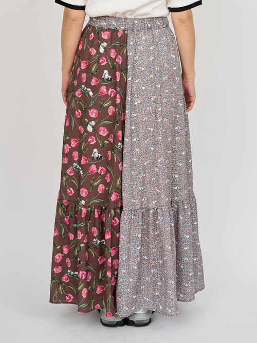 【受注商品】2way wrap skirt・RED×GRAY 【受注商品】2way wrap skirt・RED×GRAY