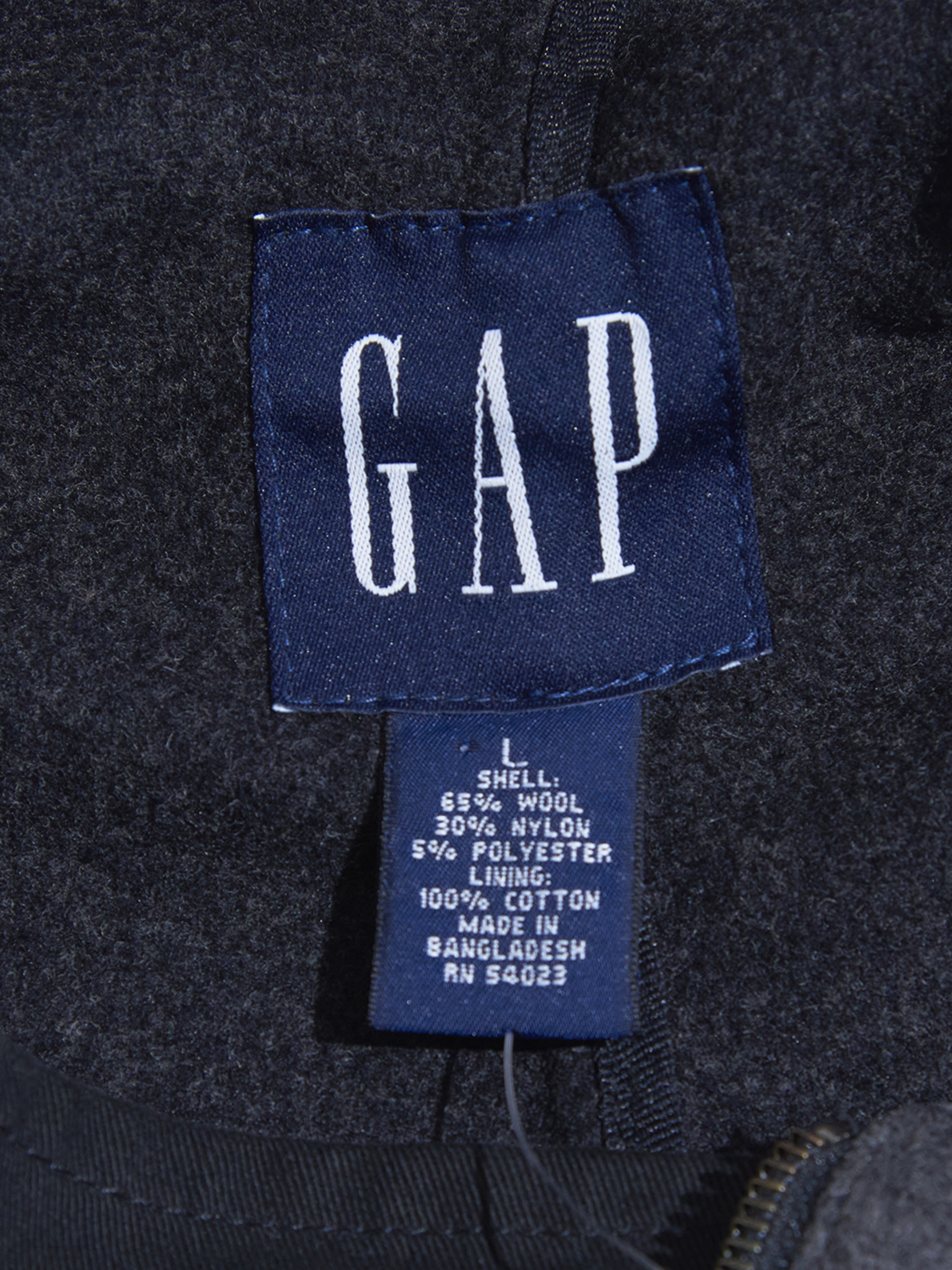 HAgLe 2009y "GAP" wool / nylon melton anorak parka CHARCOAL