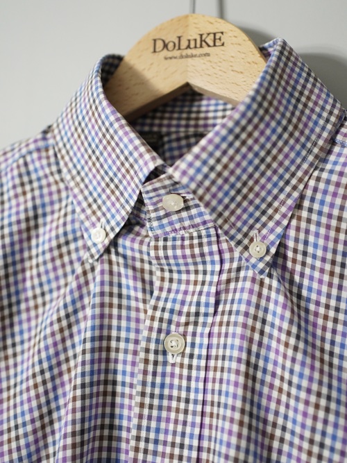 Paul Stuart gingham check B.D. Dress shirts / Made in Canada