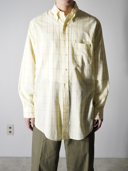 1990's LANDS' END B.D. Cotton dress shirt / Made in Hong Kong