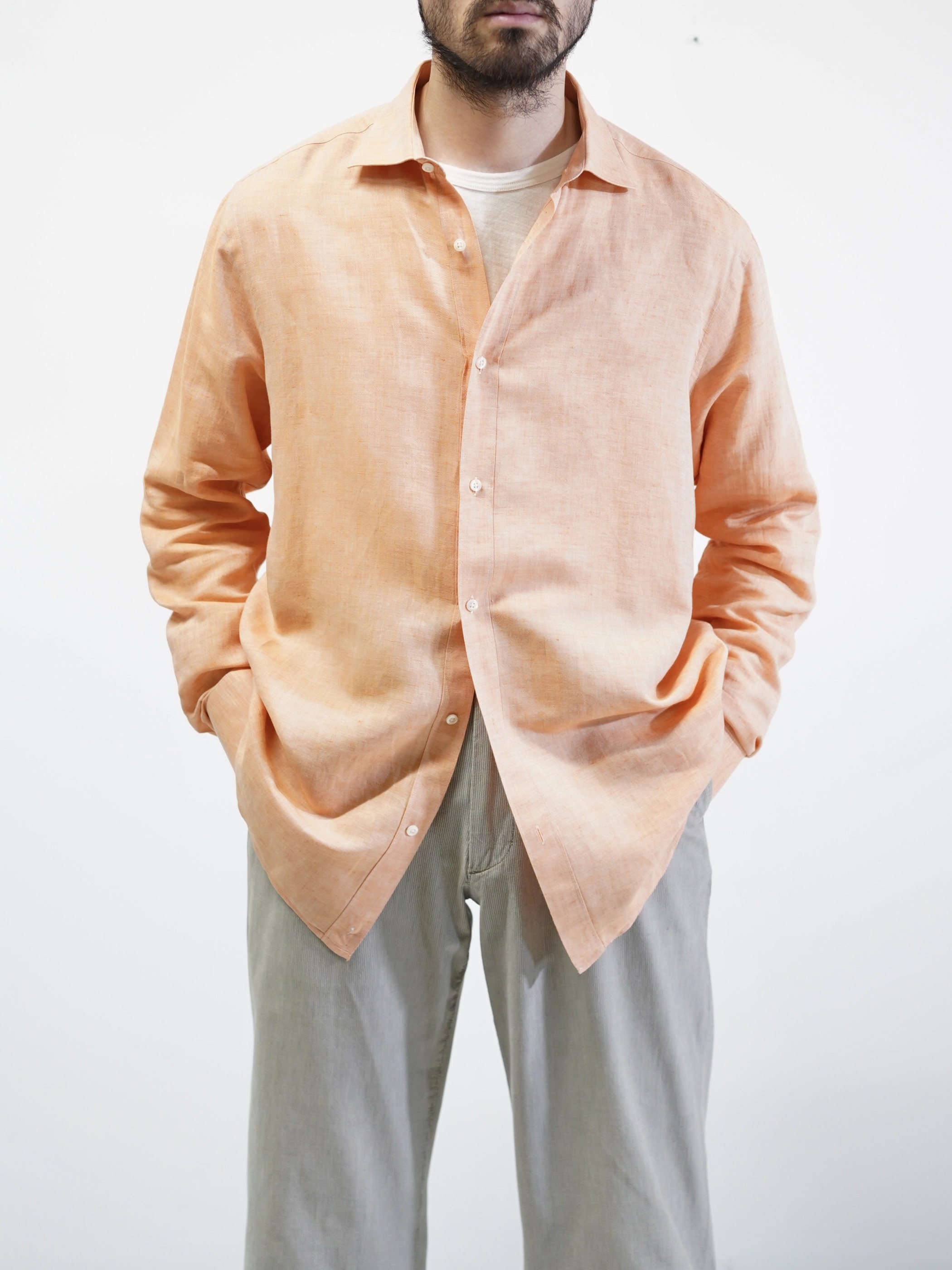 Saks Fifth Avenue Linen cotton Dress shirt / Made in Turkey