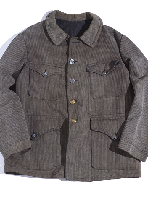 1940s "unknown" french pique hunting jacket -GREY-