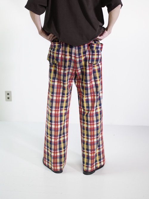 1970~ Unknown Seersucker flare check golf pants