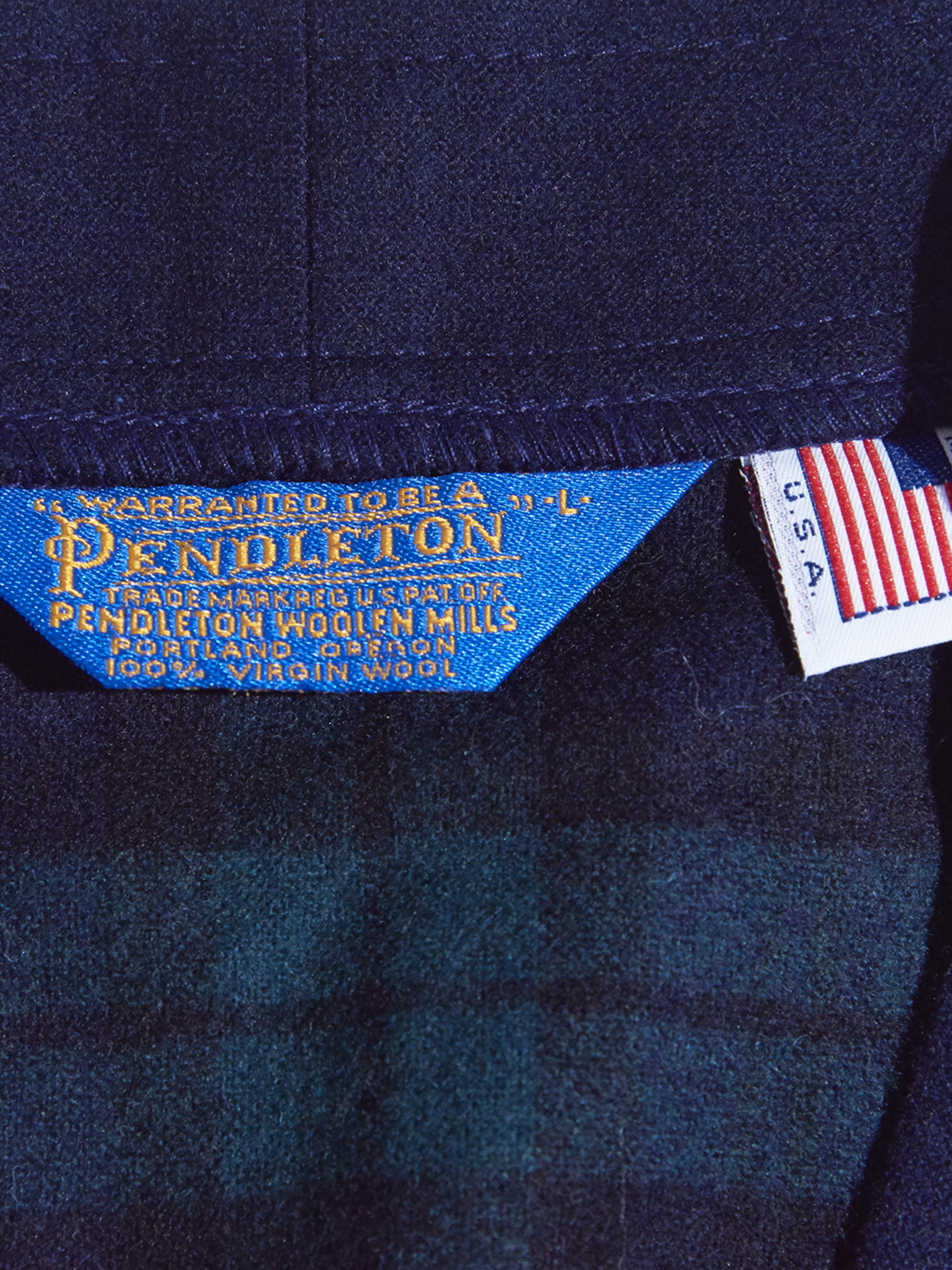 1980s "PENDLETON" wool check cardigan -BLACK WATCH-