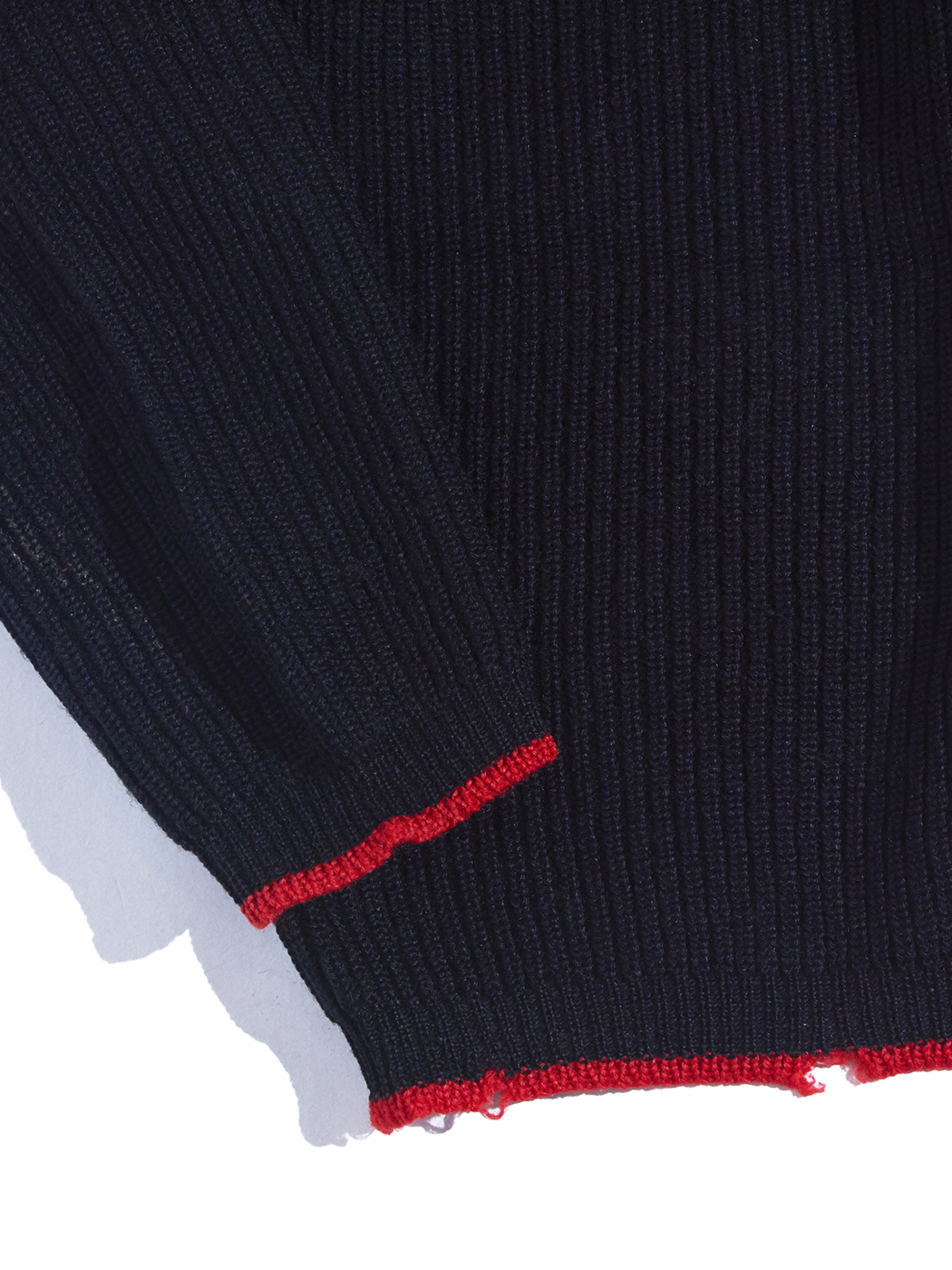 1960s "OBERMEYER" high neck wool half zip knit -BLACK-