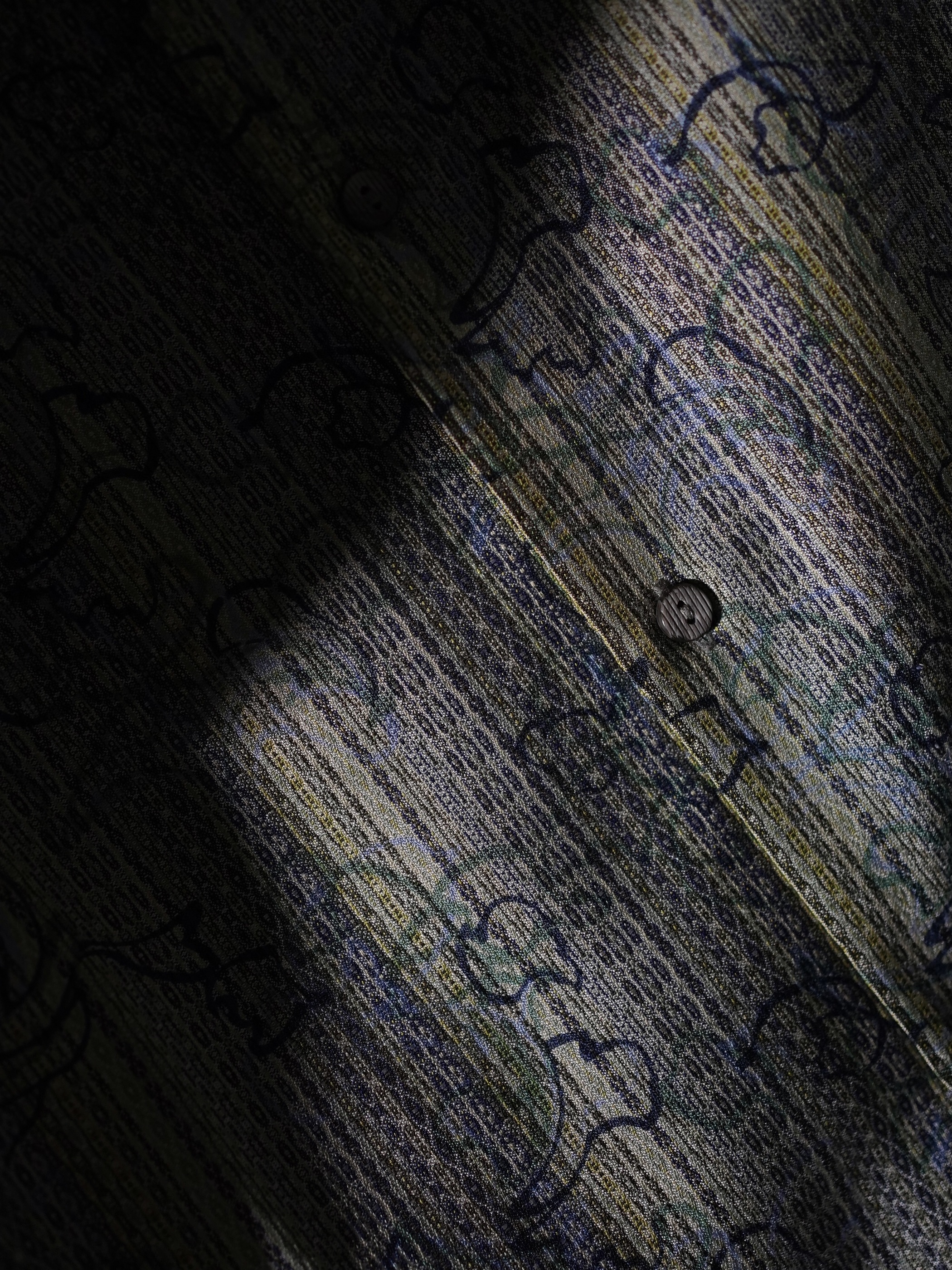 1990's JHANE BARNES Silk Cotton abstract pattern on stripe L/S shirts