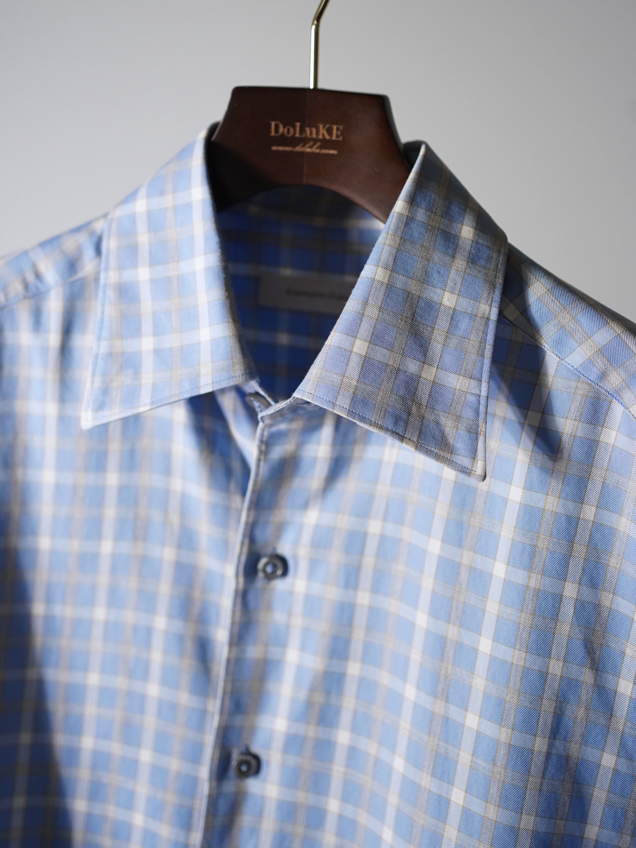 Ermenegildo Zegna Cotton 隠しB.D. dress shirt / Made in Turkey