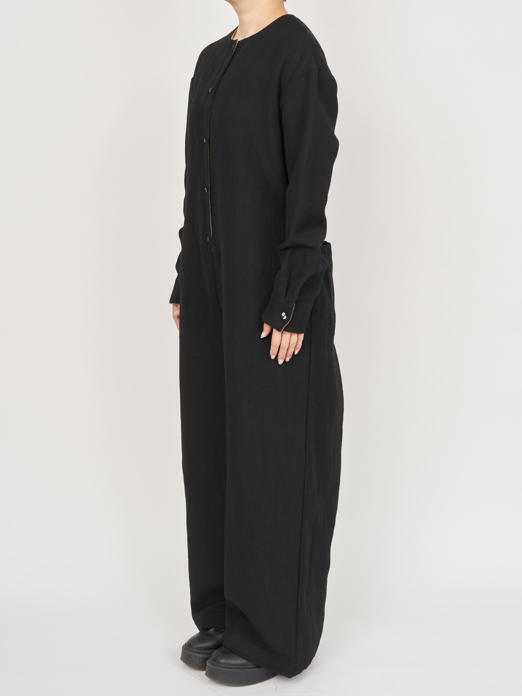 【受注商品】panda rompers・BLACK×BEIGE