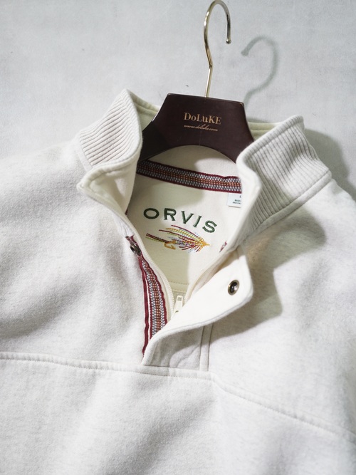 ORIVS Flap half-zip design sweat shirts