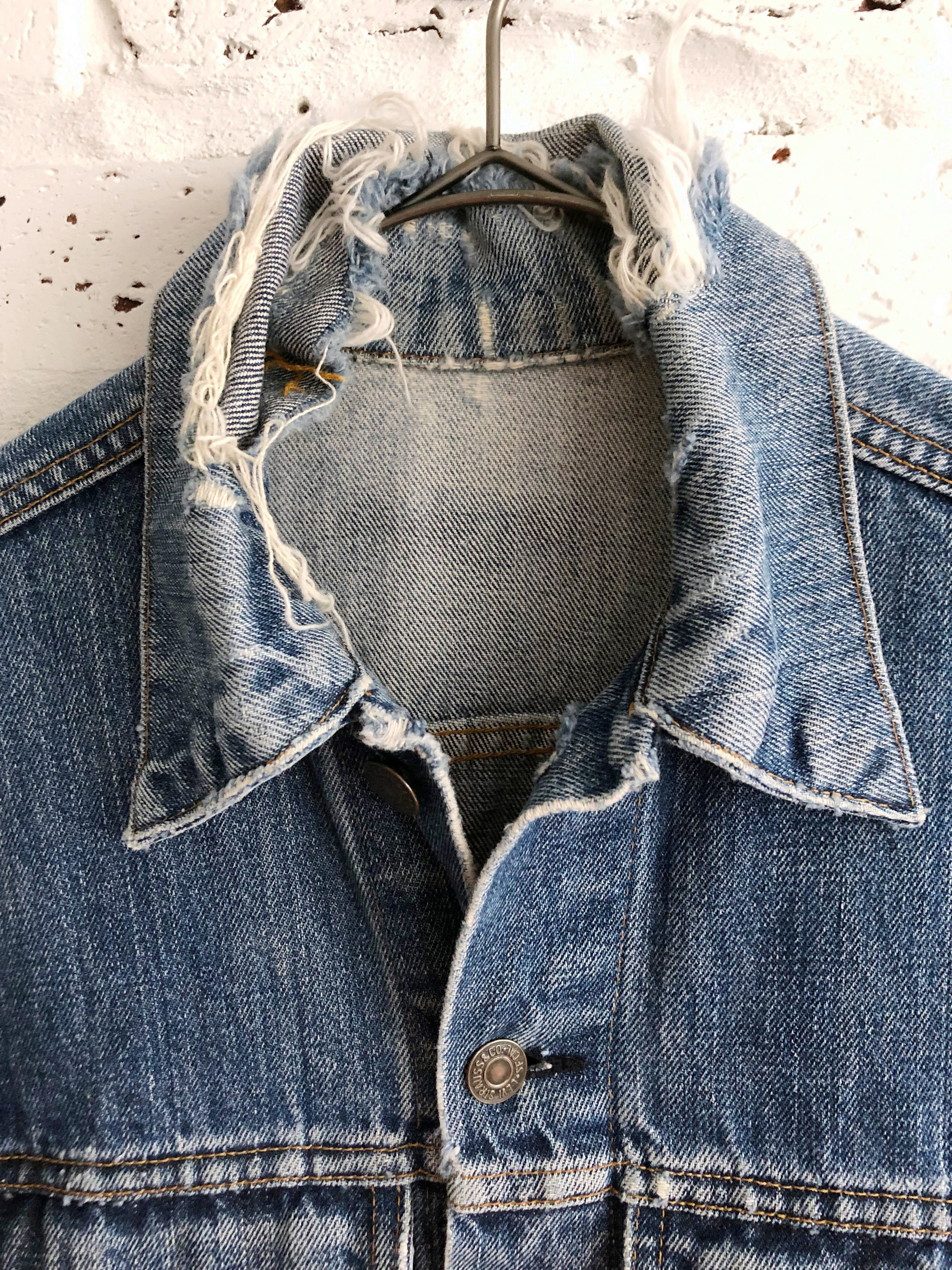 Vintage 60's USA Levi's 70505 3rd Big "E" Cut-Off Sleeveless Denim Jacket