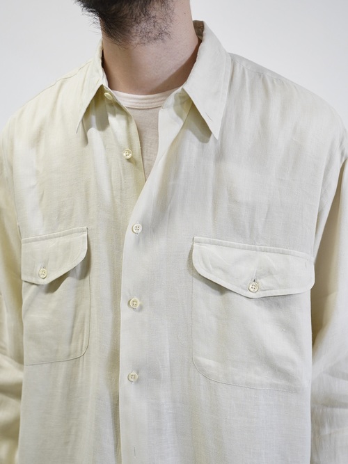 OLD SAKS FIFTH AVENUE 2p Linen shirt / Made in Hong Kong