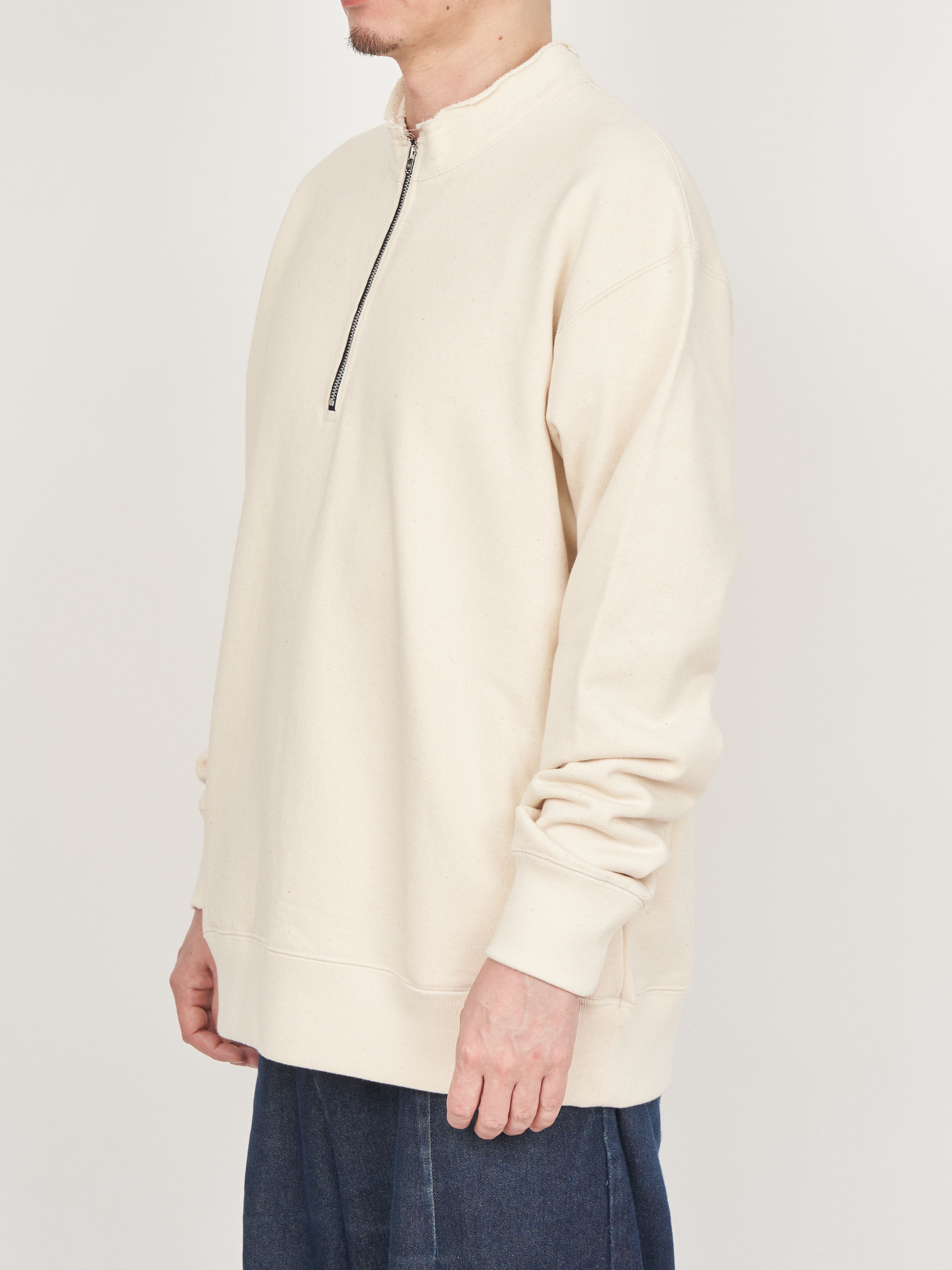 【受注商品】half zip sweat shirt・IVORY