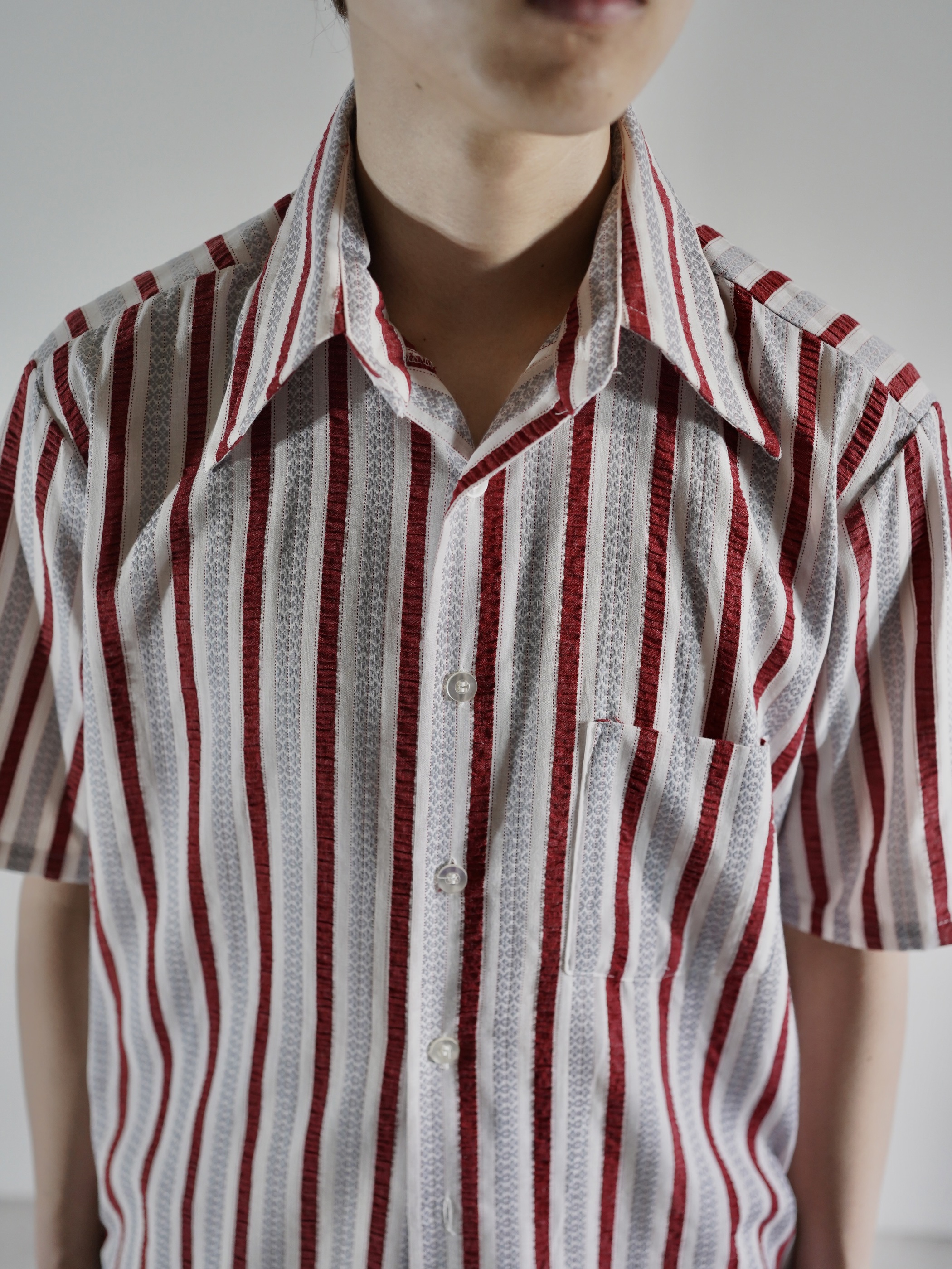 1970's TOWNCRAFT TAPERED PENN-PREST Stripe S/S shirt