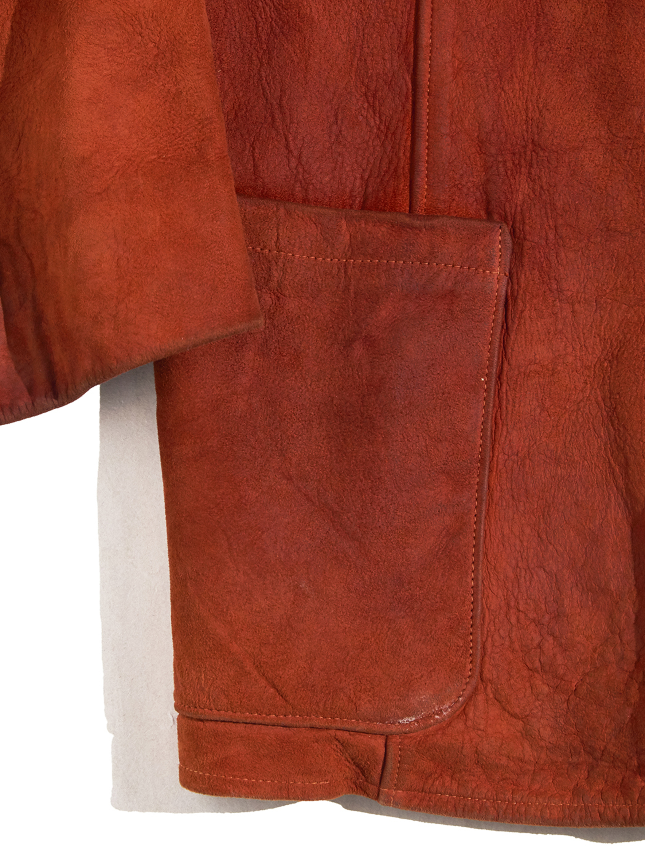 1960s "go-kay" suede leather tailored jacket -REDDISH BROWN-