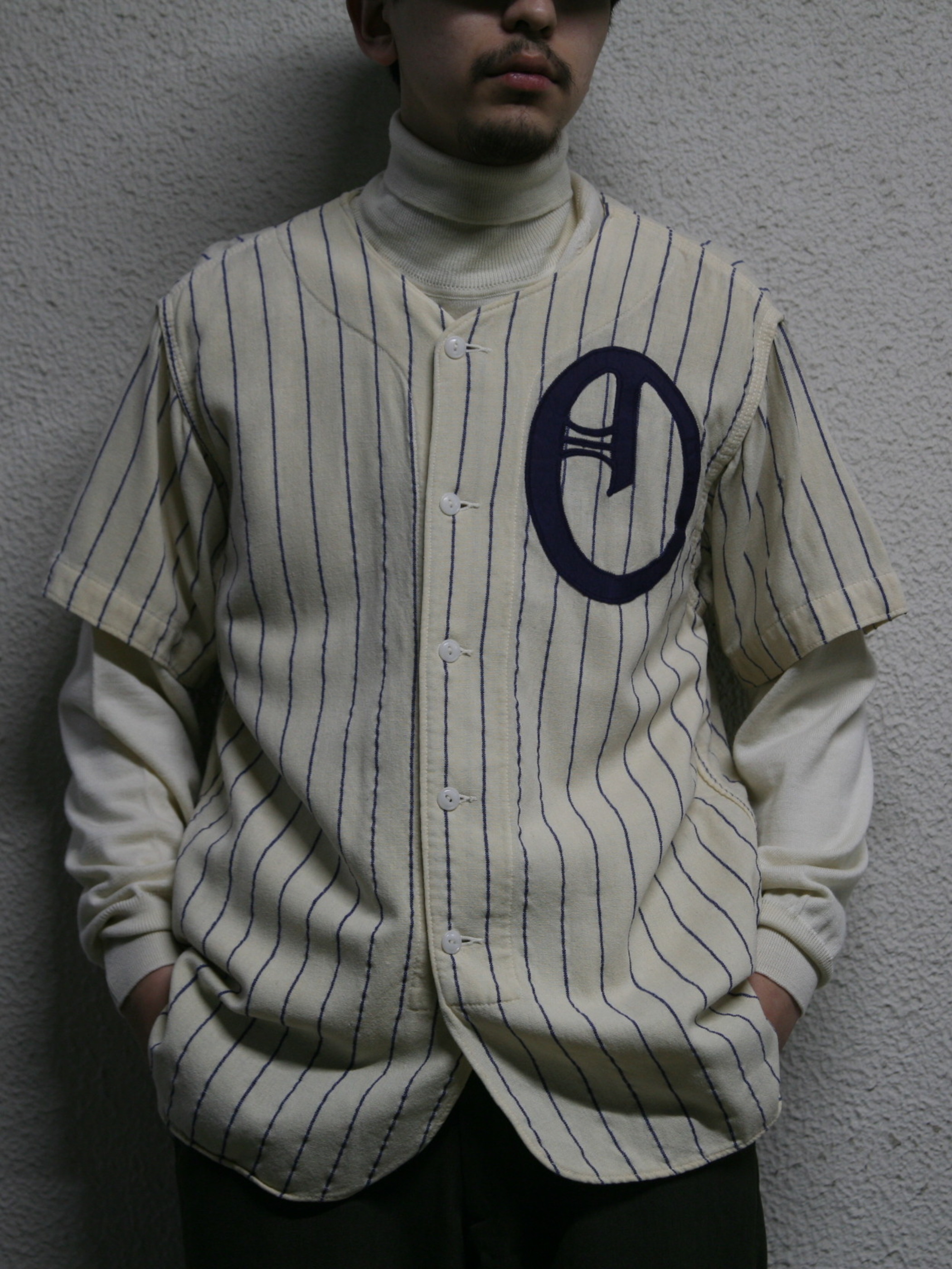 1950s "RED FOV MANUFACTURING Co." s/s wool baseball shirt -ECRU-