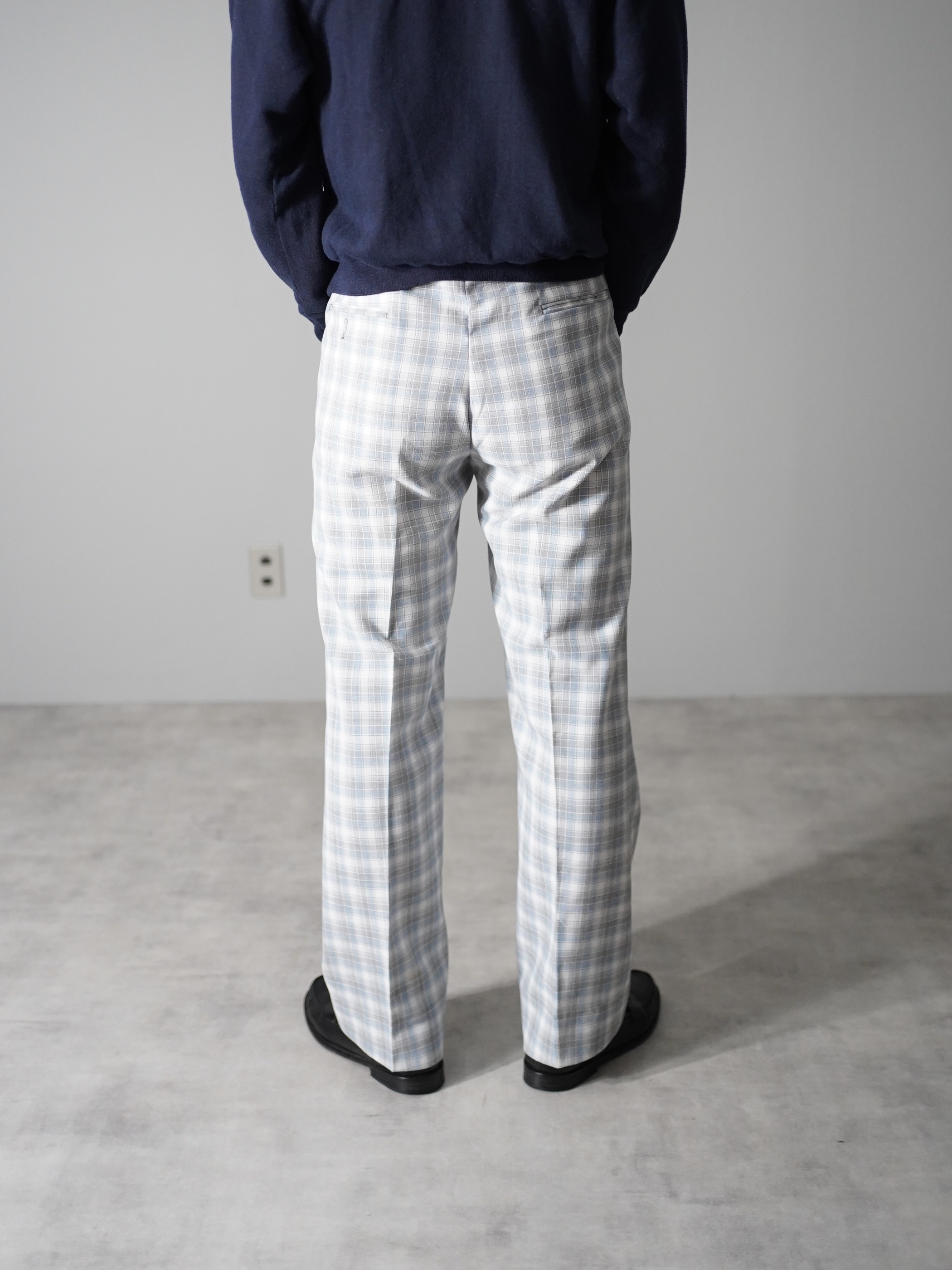 1970-80's Berle tailored Cotton poly check trousers