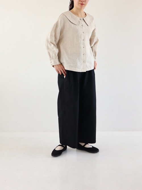 シンプルワイドパンツ２　紺