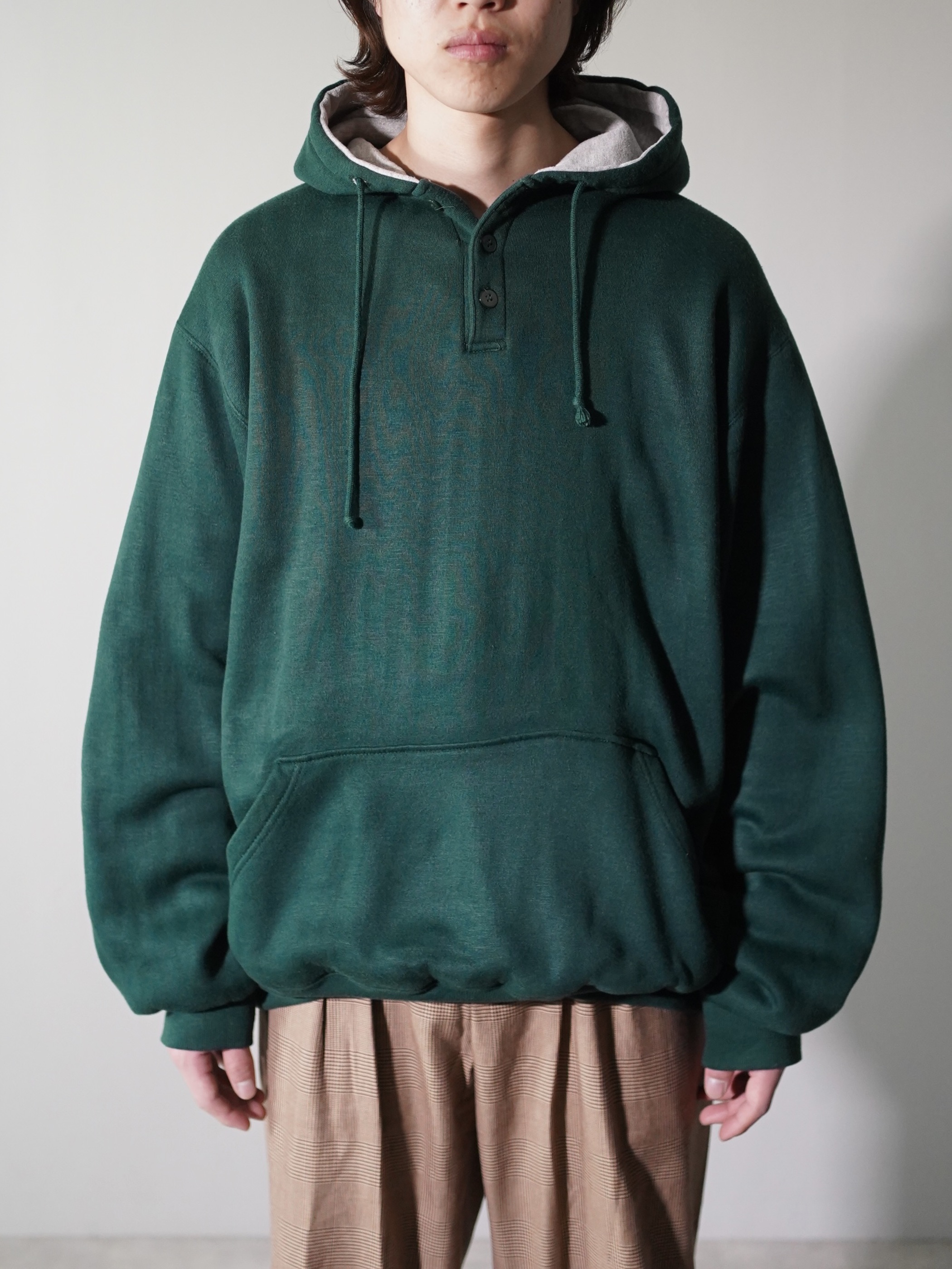 1990's Coleman Double face henry button sweat hoodie