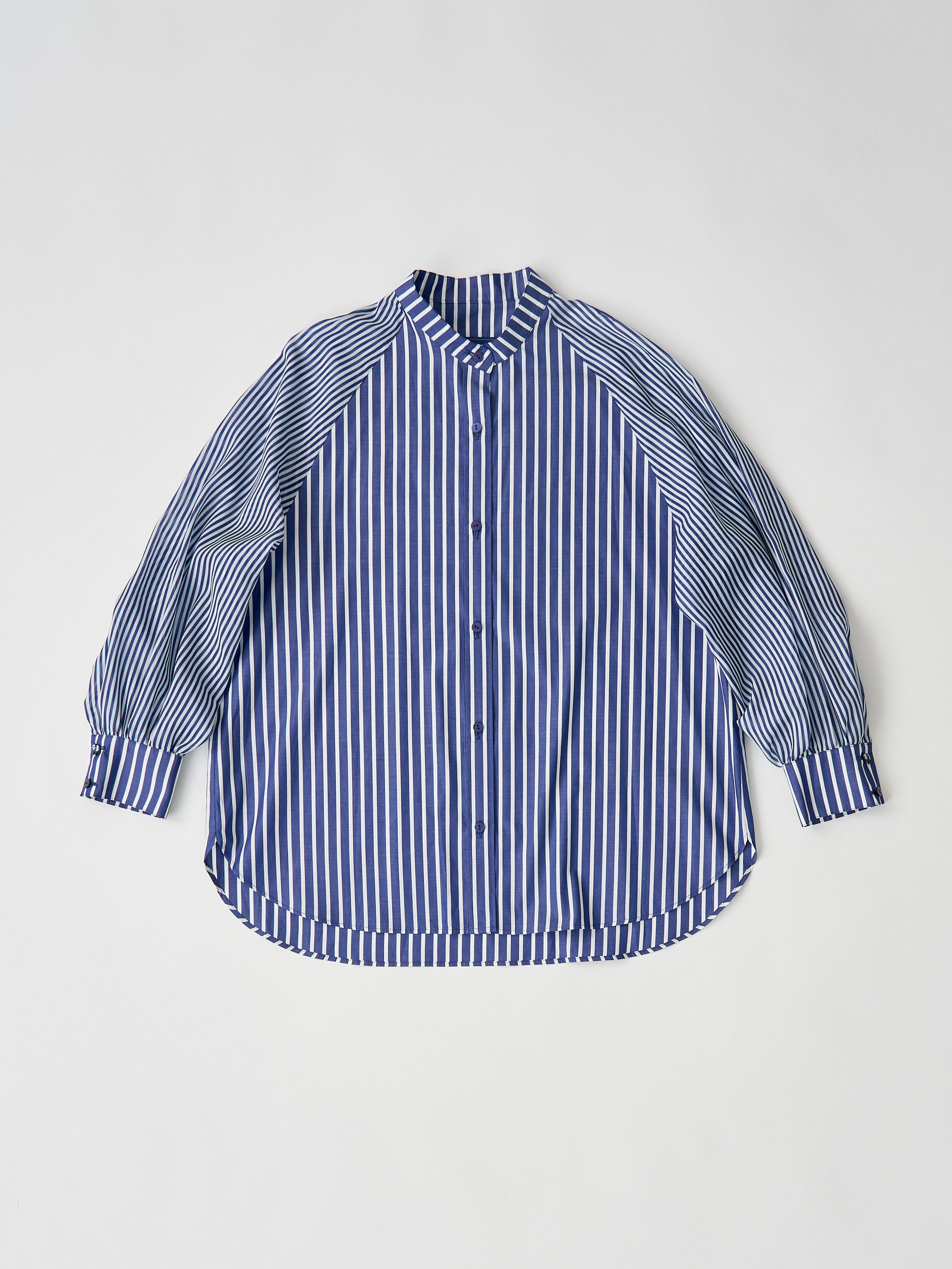 【受注商品】sheer striped blouse・NAVY