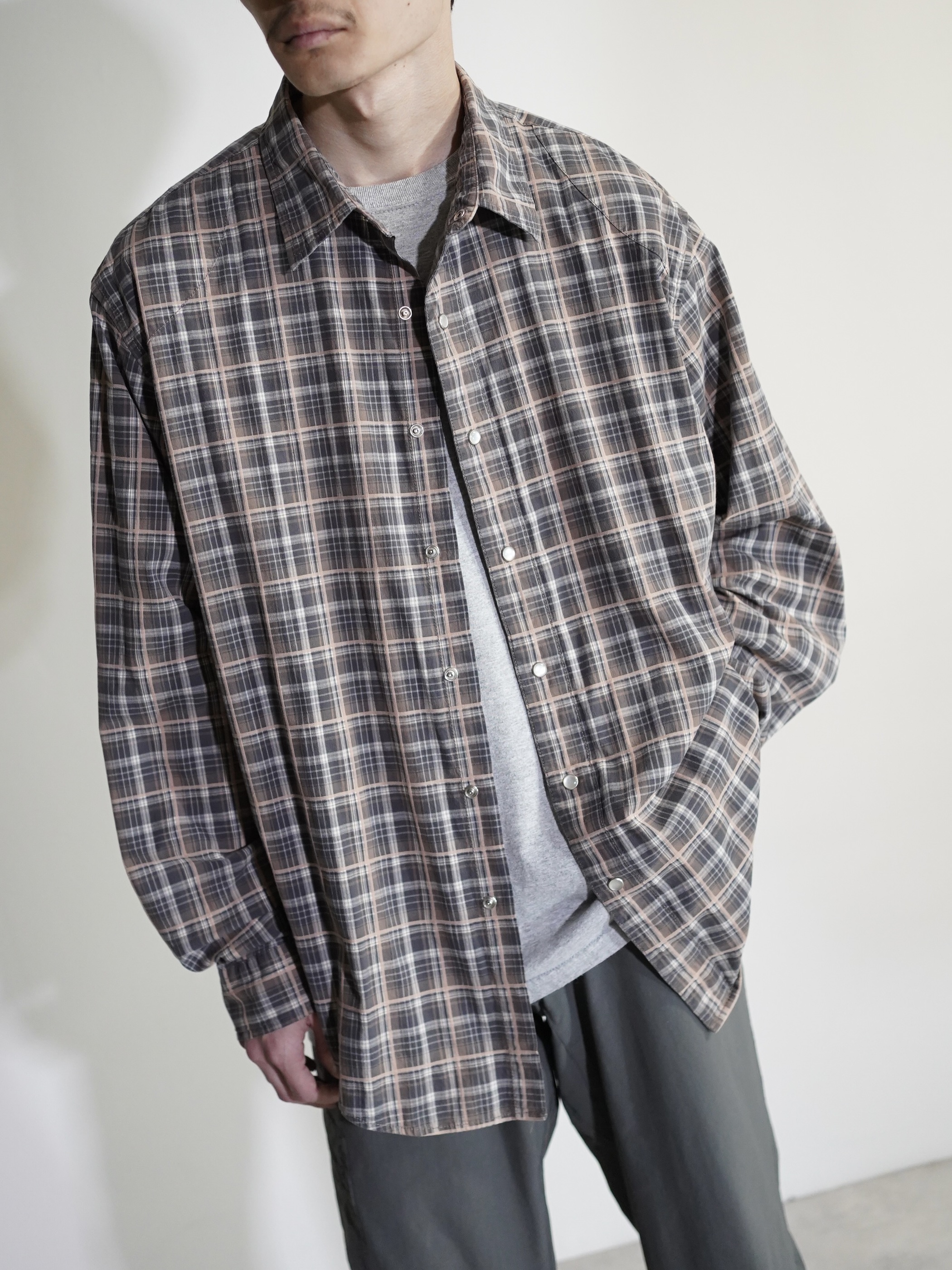 1990's Calvin Klein Cotton Elastane L/S check shirt