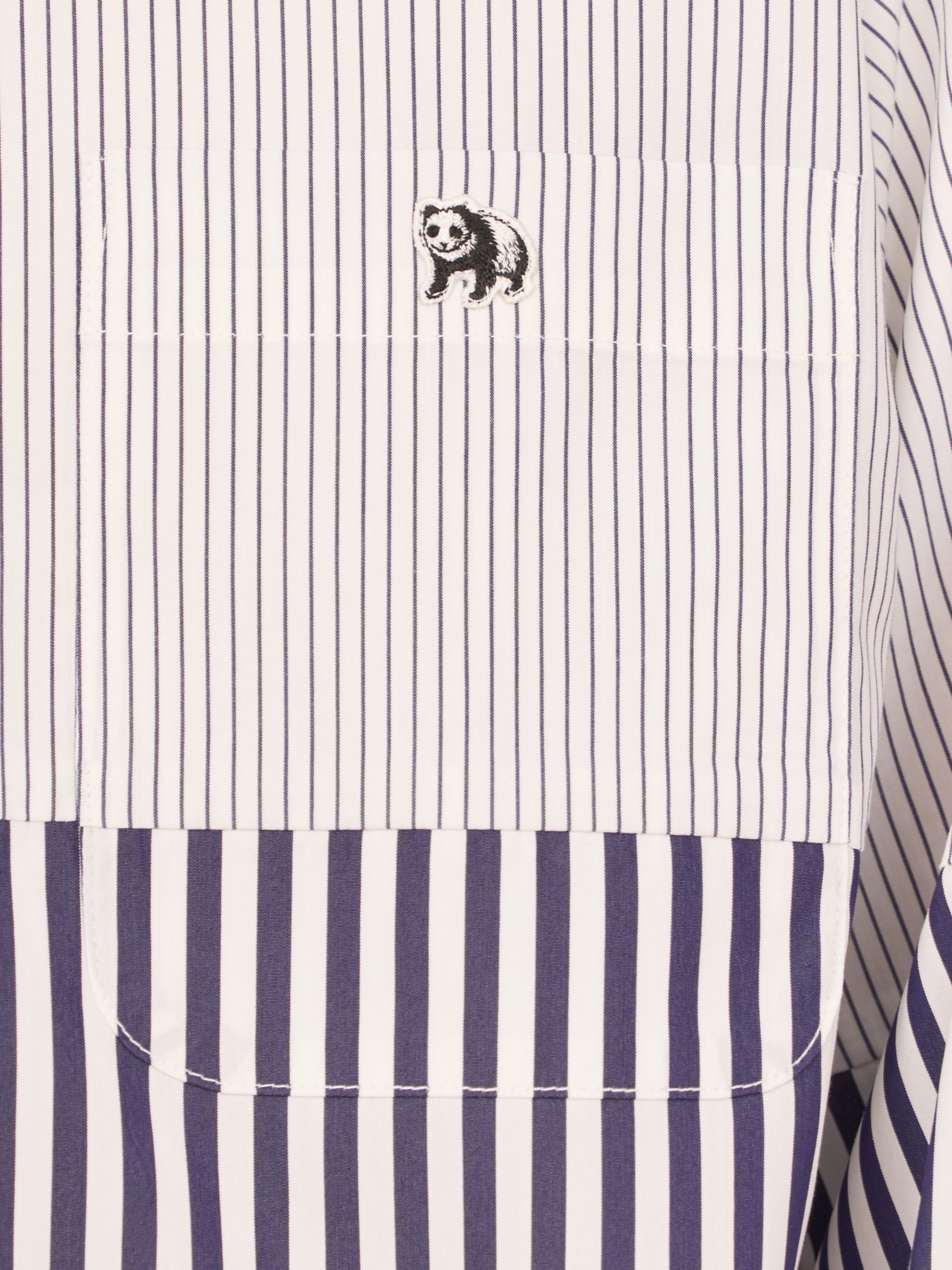 【受注商品】fake round collar shirt dress・WHITE×NAVY