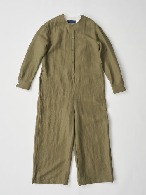 【受注商品】panda rompers・KHAKI×WHITE