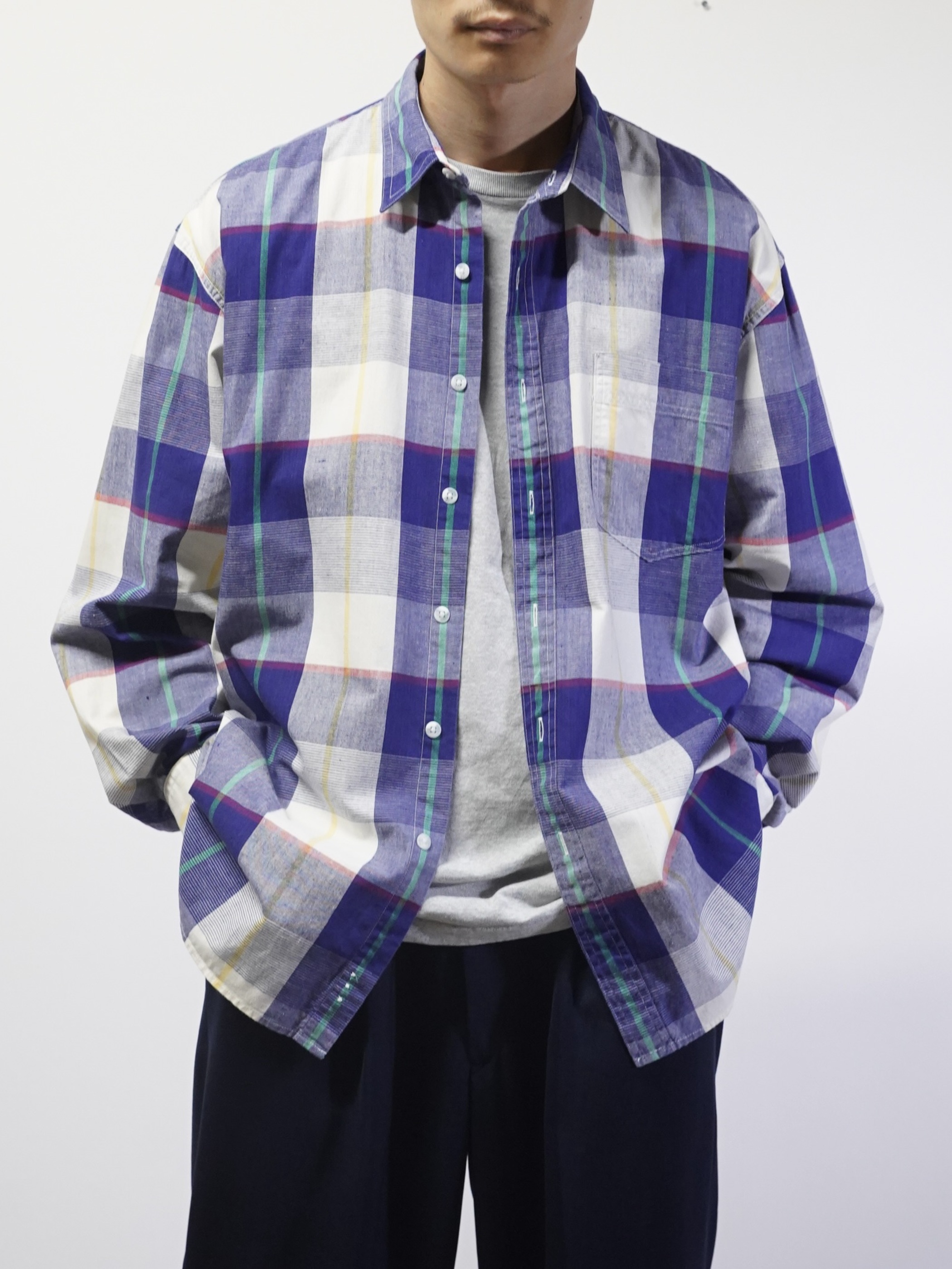 1990's GAP L/S cotton check shirts