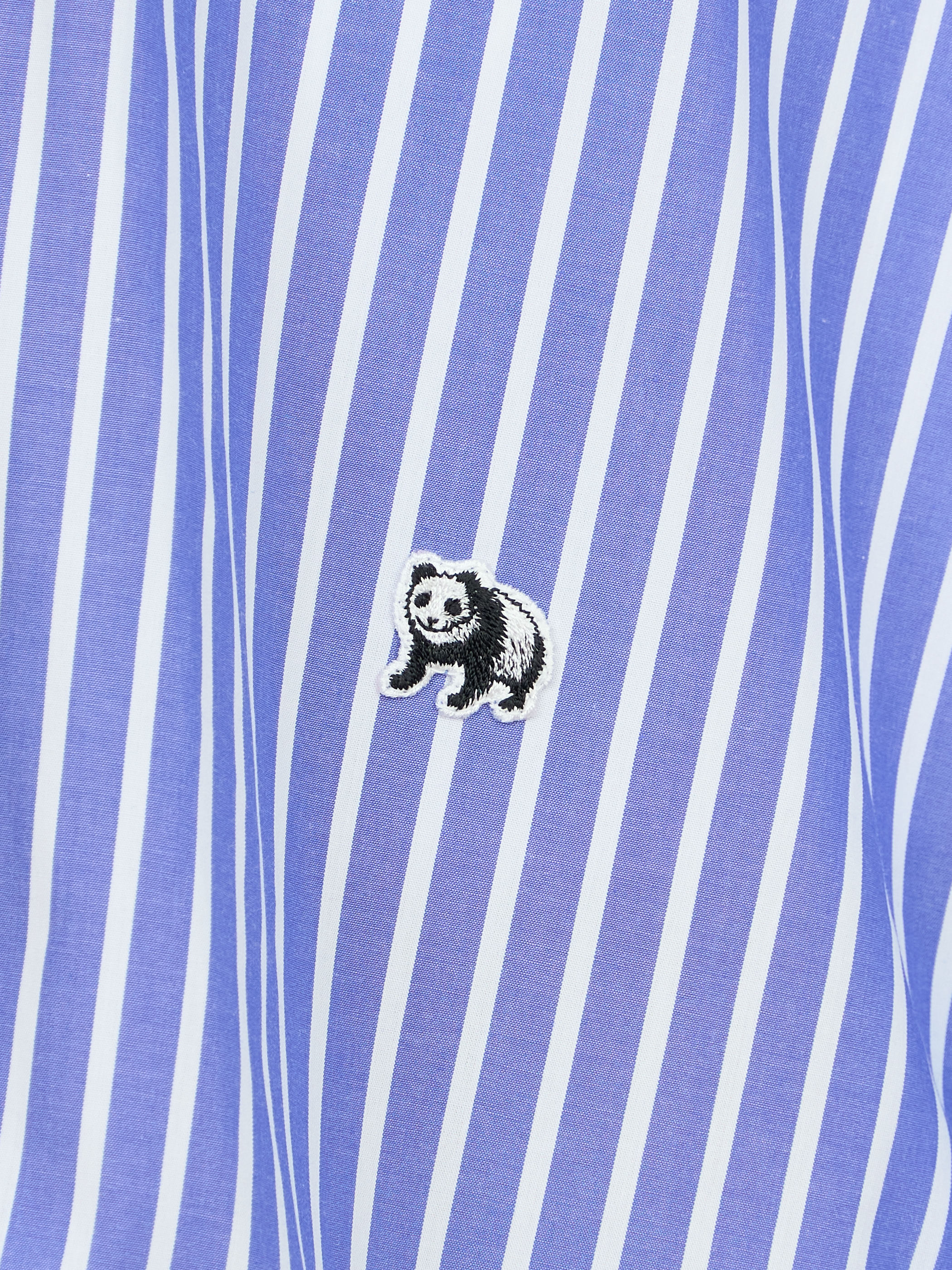 【受注商品】two-tone stripe long shirt・BLUE×NAVY