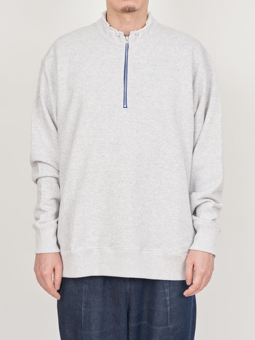 【受注商品】half zip sweat shirt・LT.GRAY