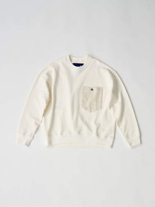【受注商品】big pocket sweat shirt・WHITE