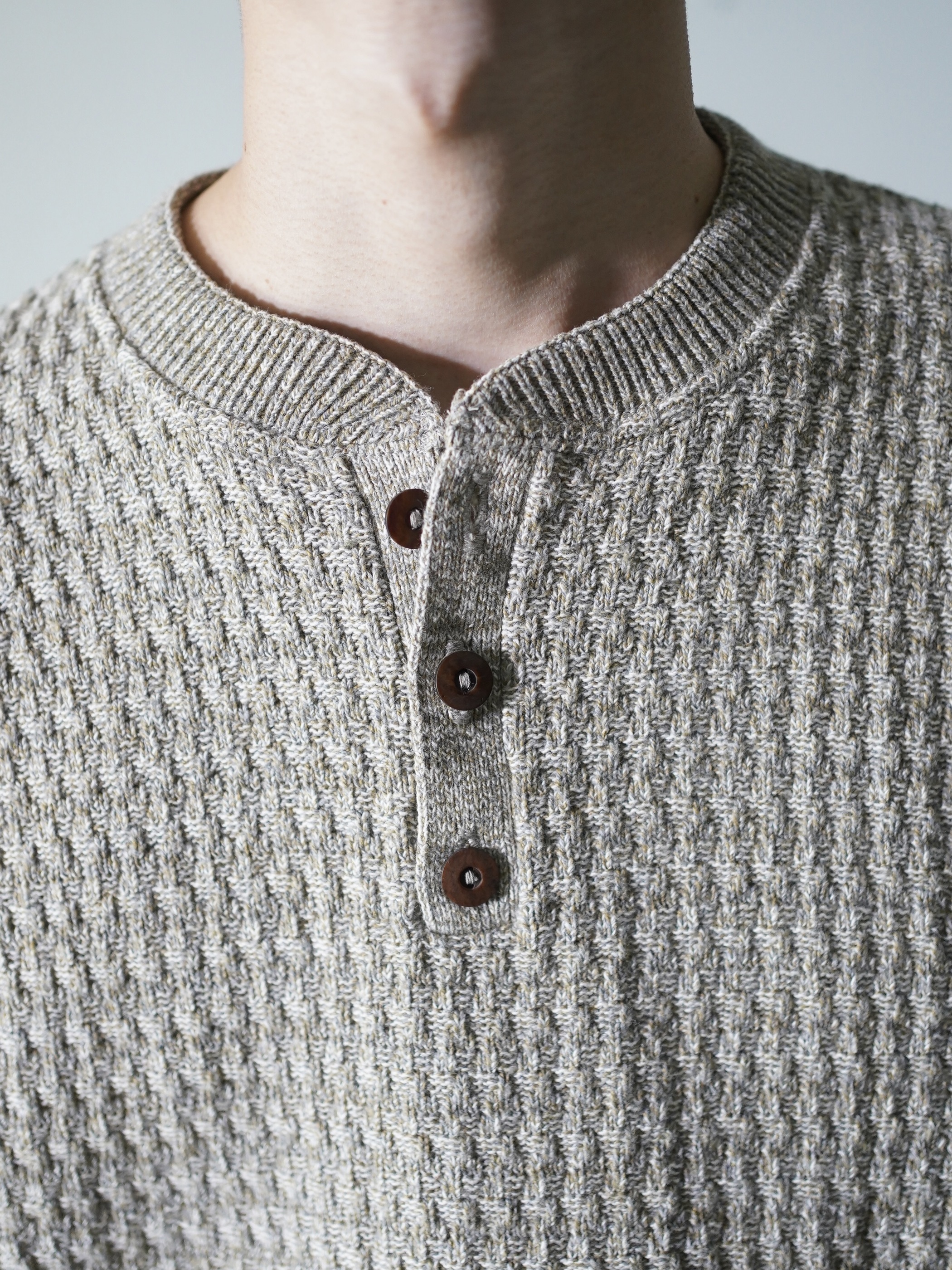 haggar Henry-neck Cotton knit sweater