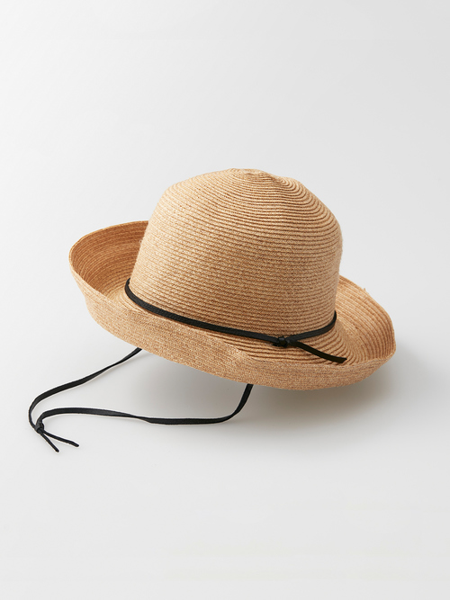 Leather strings hat natural 077 re main