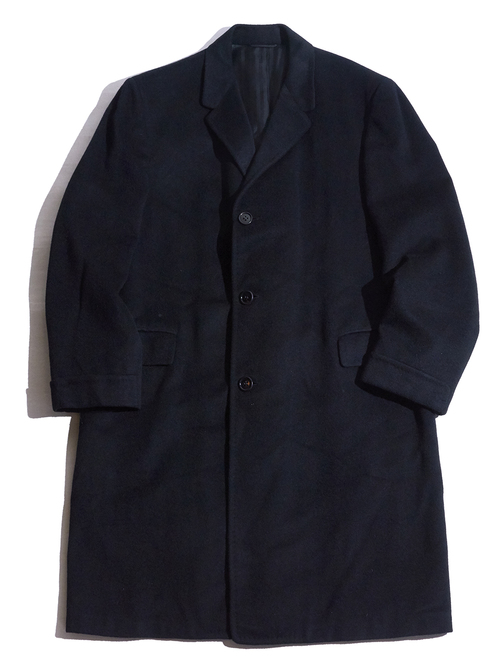 1960s "Raus Atkims" cashmere chesterfield coat -BLACK-