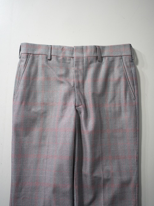 1970's~ Glen check boot cut poly dress pants