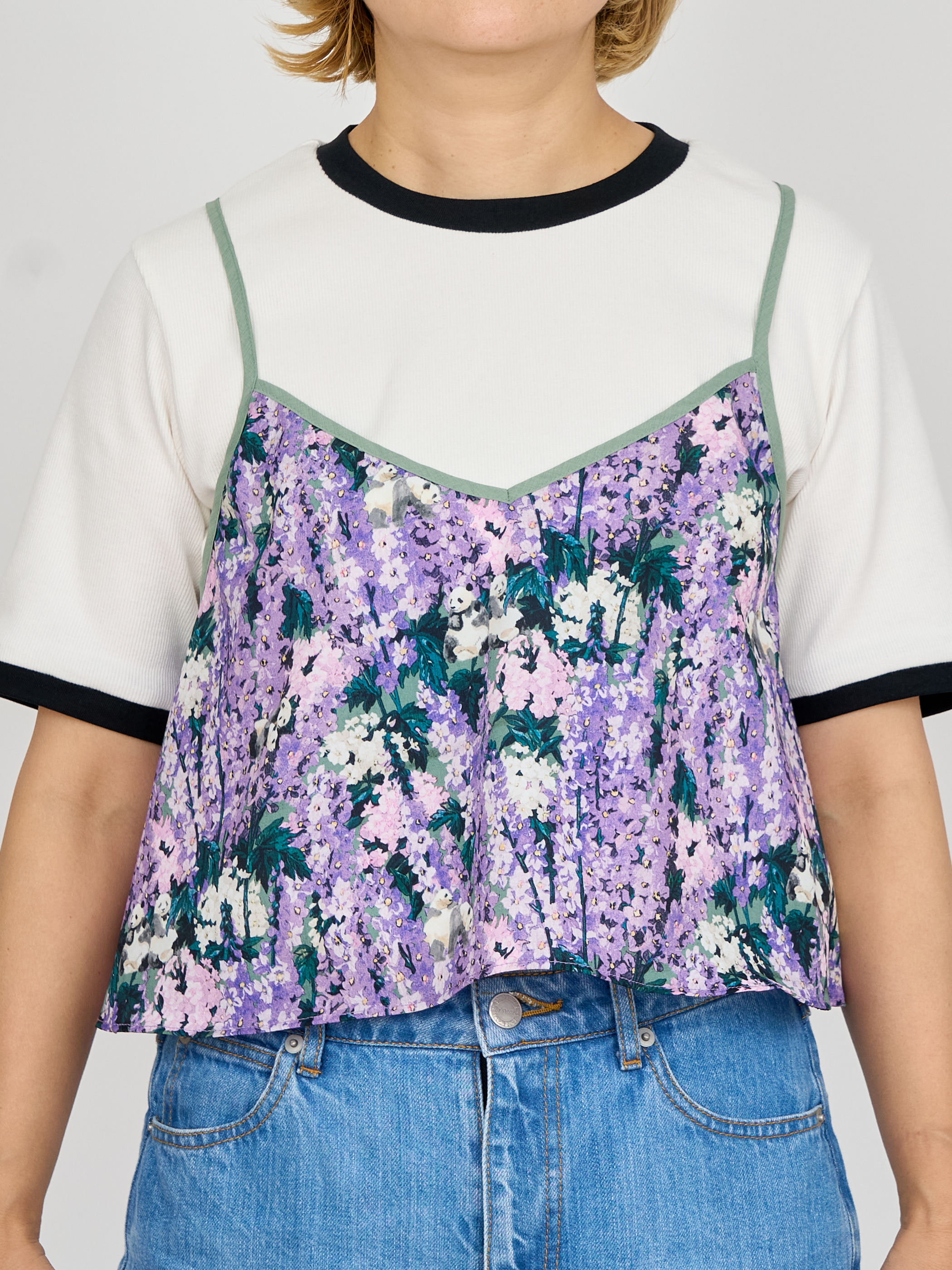 【受注商品】panda printed camisole・PURPLE 【受注商品】panda printed camisole・PURPLE