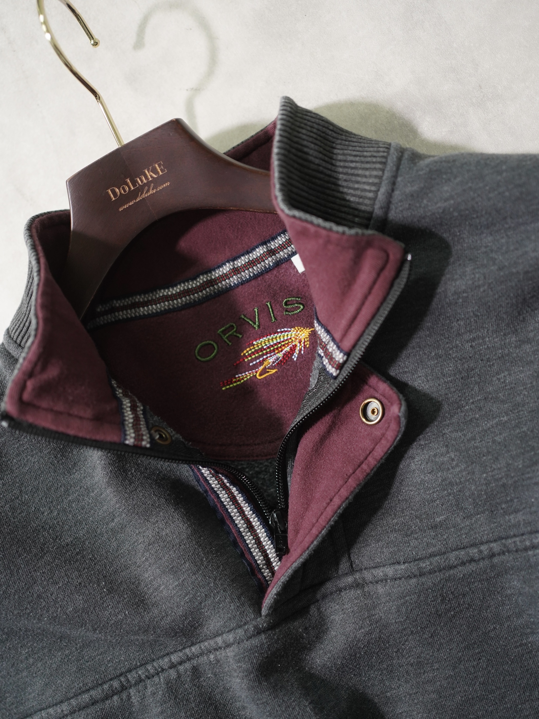 ORIVS Flap half-zip design sweat shirts